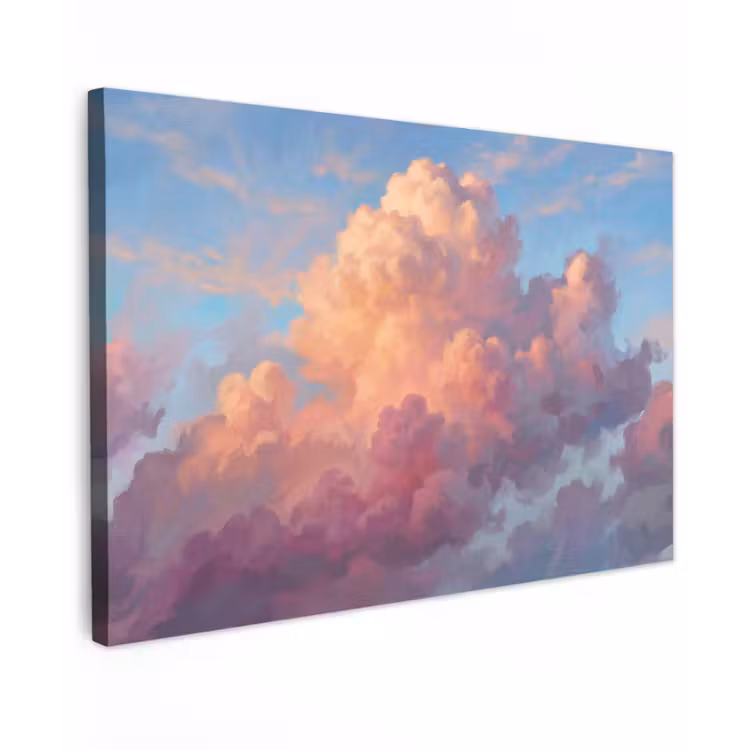 Wolken - Lucht - Natuur - Abstract - Kleurrijk Tuinposter op houten frame 2 cm dik klein -3d