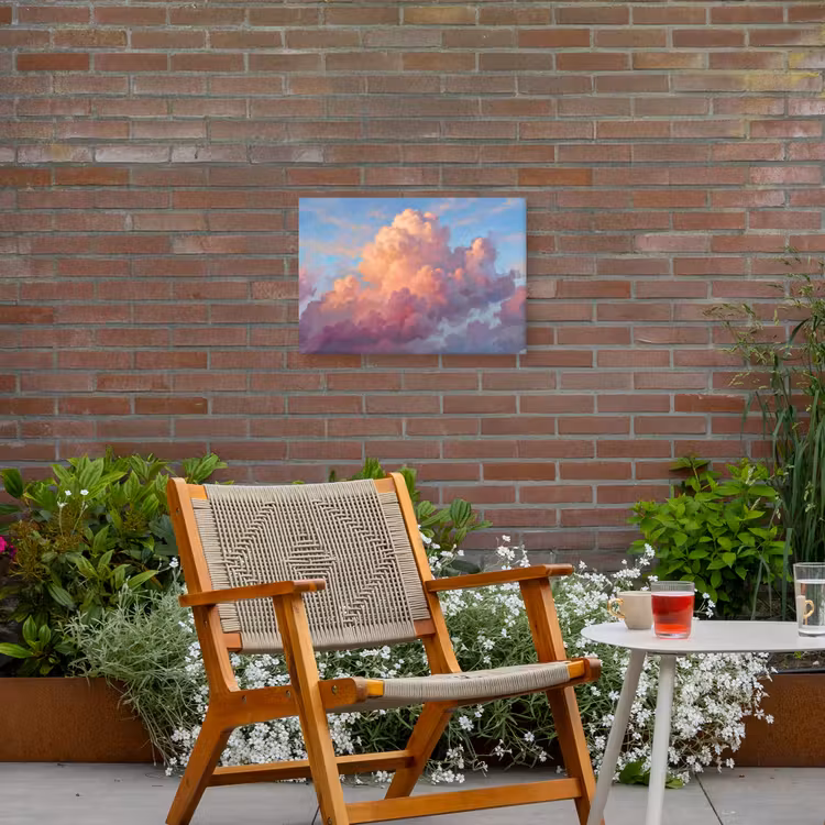 Wolken - Lucht - Natuur - Abstract - Kleurrijk Tuinposter op houten frame 2 cm dik klein -sfeer3