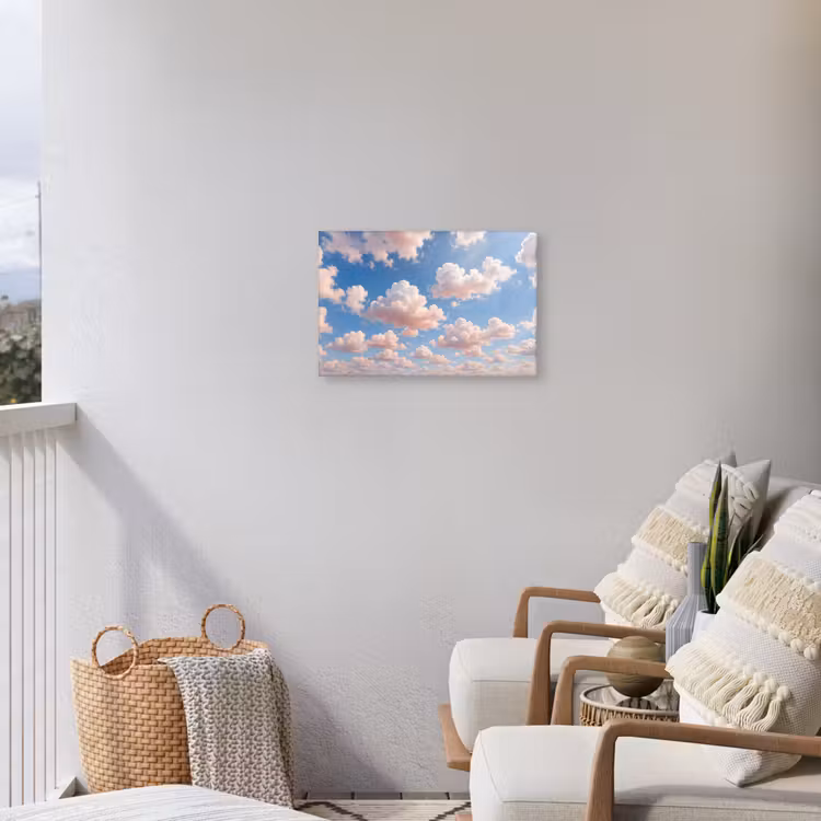 Wolken - Hemel - Natuur - Licht - Blauw Tuinposter op houten frame 2 cm dik klein -sfeer1