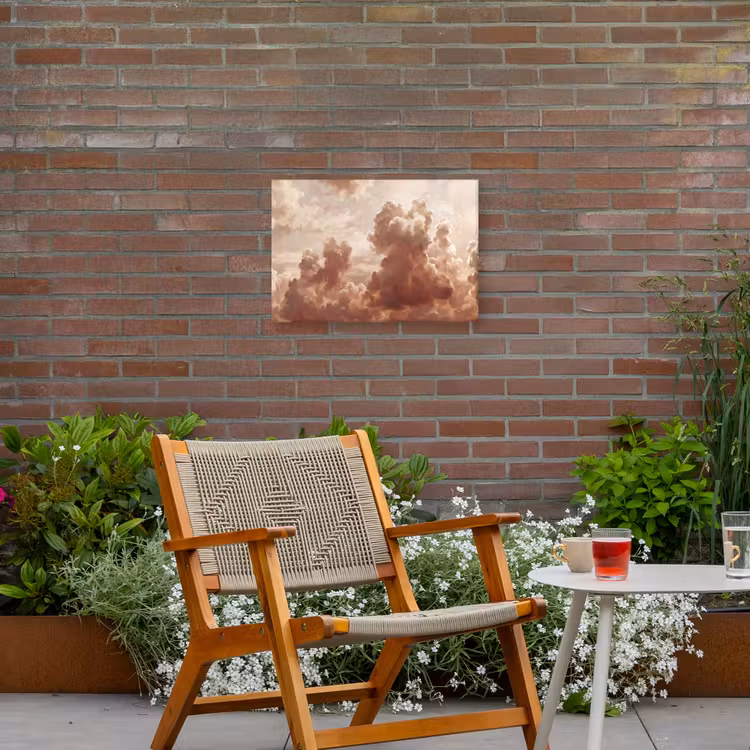 Wolken - Lucht - Natuur - Modern - Bruin Tuinposter op houten frame 2 cm dik klein -sfeer3