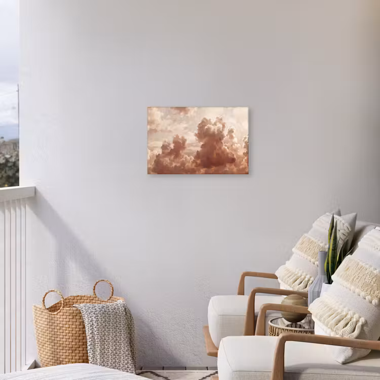 Wolken - Lucht - Natuur - Modern - Bruin Tuinposter op houten frame 2 cm dik klein -sfeer1
