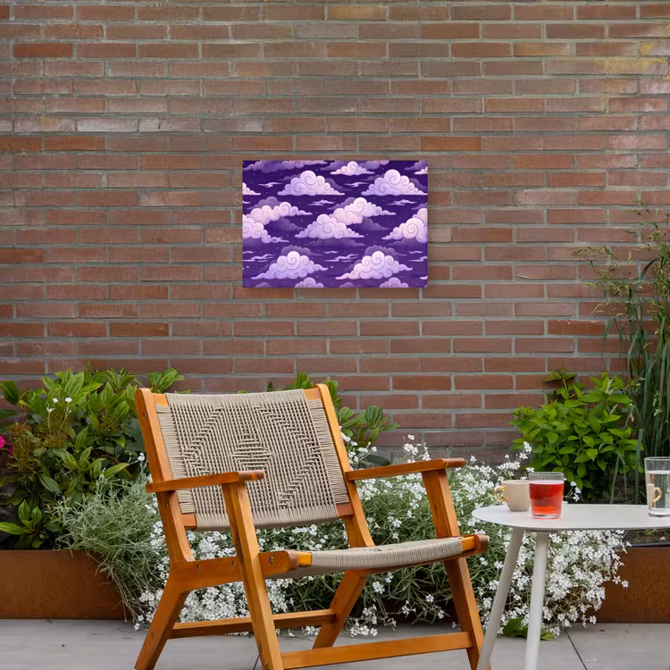 Wolken - Nacht - Natuur - Abstract - Paars Tuinposter op houten frame 2 cm dik klein -sfeer3