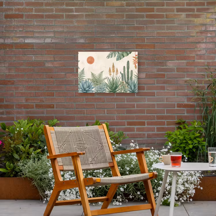 Woestijn - Planten - Groen Tuinposter op houten frame 2 cm dik klein -sfeer3