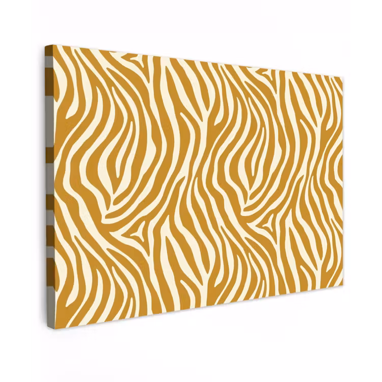 Zebra - Klassiek - Oker - Geel Tuinposter op houten frame 2 cm dik klein 845 -3d
