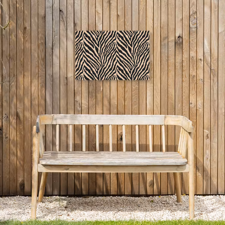Zebra - Klassiek - Zwart Tuinposter op houten frame 2 cm dik klein 845 -sfeer4