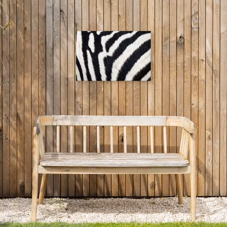 Zebra - Vacht - Klassiek - Zwart - Wit Tuinposter op houten frame 2 cm dik klein -sfeer4