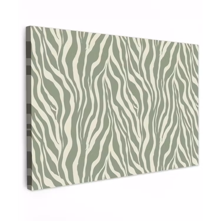 Zebra - Motief - Groen Tuinposter op houten frame 2 cm dik klein 845 -3d