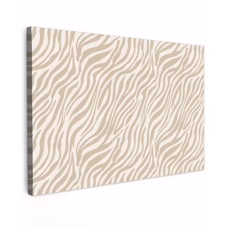 Zebra - Patroon - Beige Tuinposter op houten frame 2 cm dik klein 845 -3d