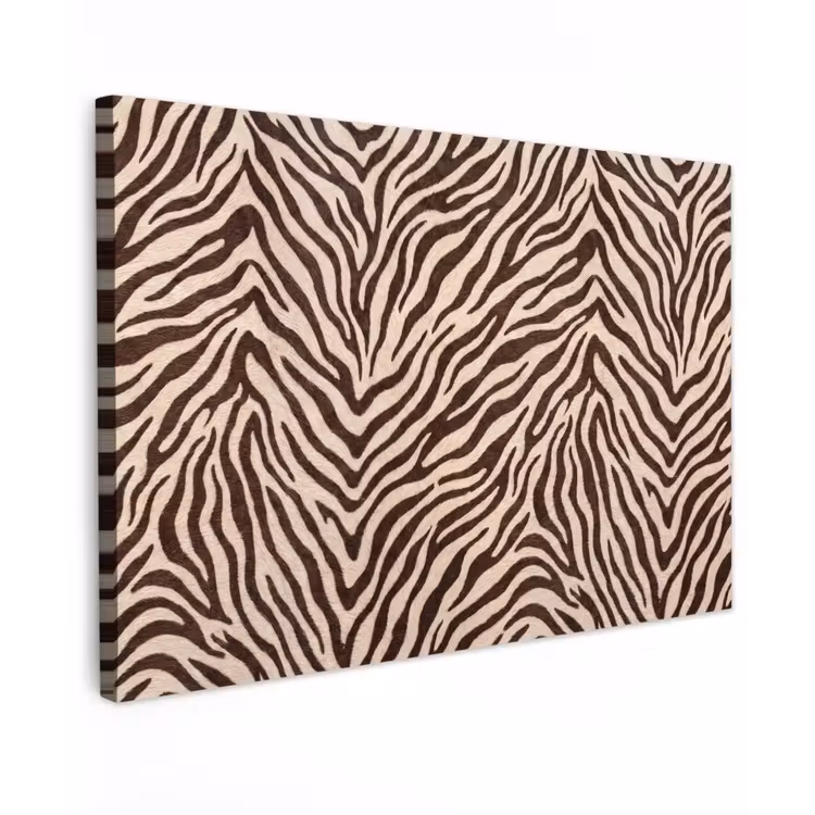 Zebra - Strepen - Bruin Tuinposter op houten frame 2 cm dik klein -3d