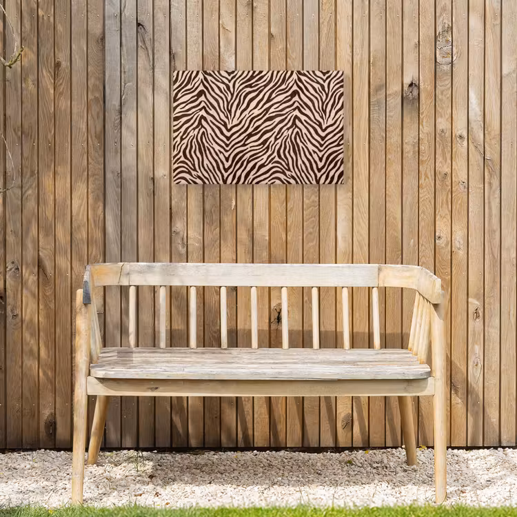 Zebra - Strepen - Bruin Tuinposter op houten frame 2 cm dik klein -sfeer4