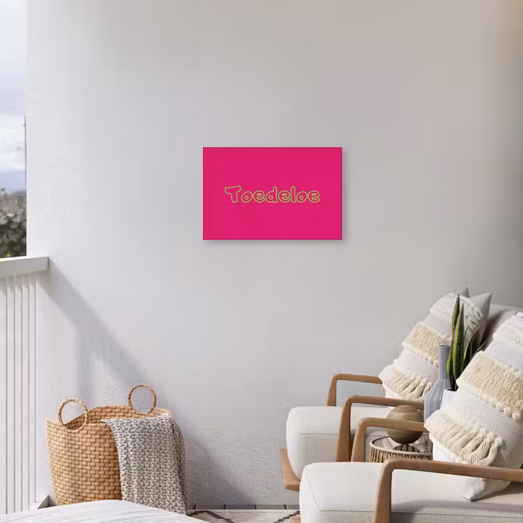 Toedeloe - Groen - Roze Tuinposter op houten frame 2 cm dik klein -sfeer1