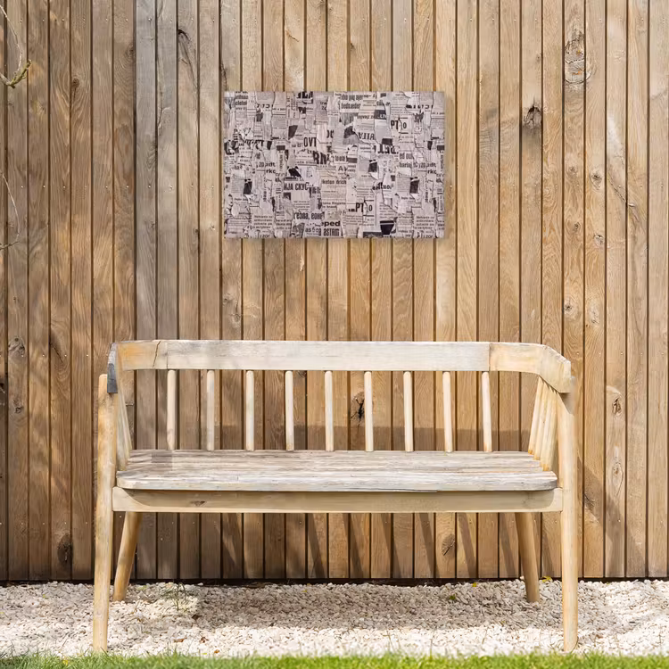 Krant - Gescheurd - Textuur - Abstract - Zwart-wit Tuinposter op houten frame 2 cm dik klein -sfeer4