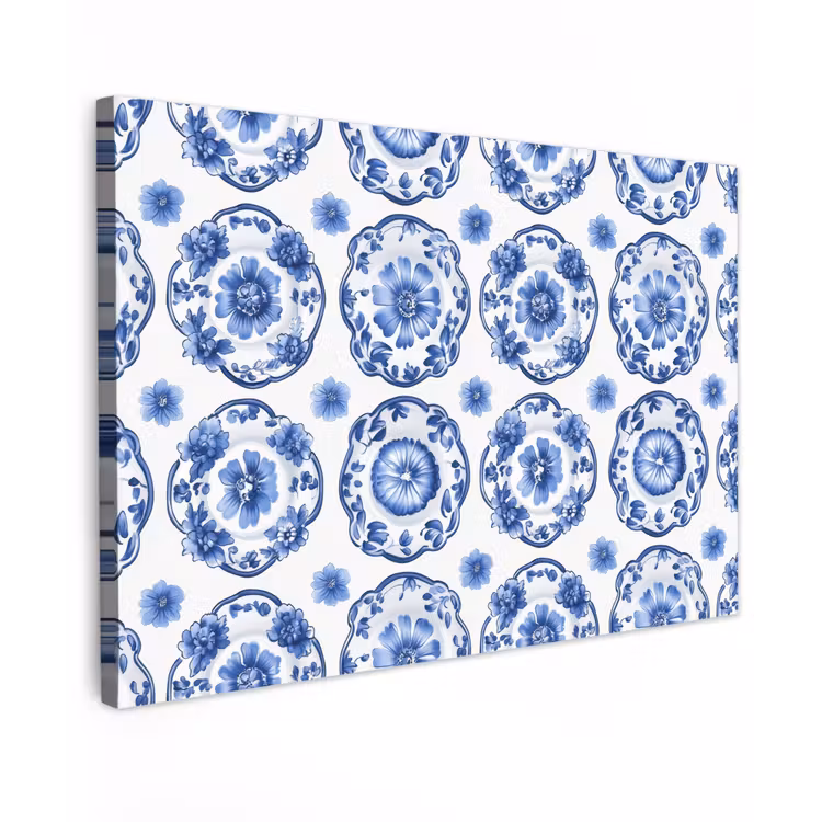 Sierborden - Bloemen - Blauw Tuinposter op houten frame 2 cm dik klein 845 -3d
