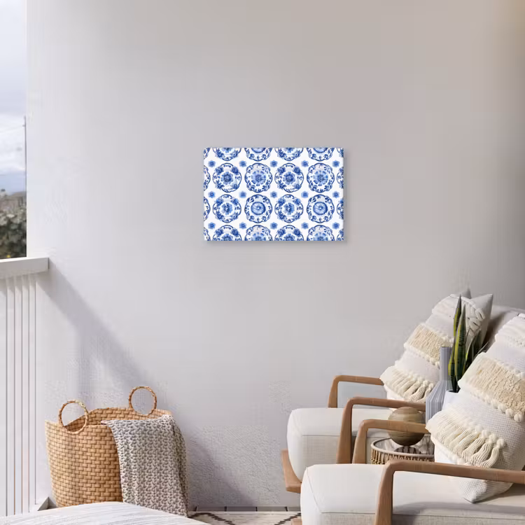 Sierborden - Bloemen - Blauw Tuinposter op houten frame 2 cm dik klein 845 -sfeer1
