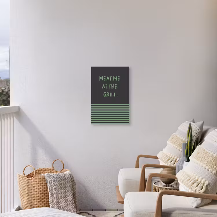 Quote - Groen - Grill - Zomer Tuinposter op houten frame 2 cm dik klein -sfeer1