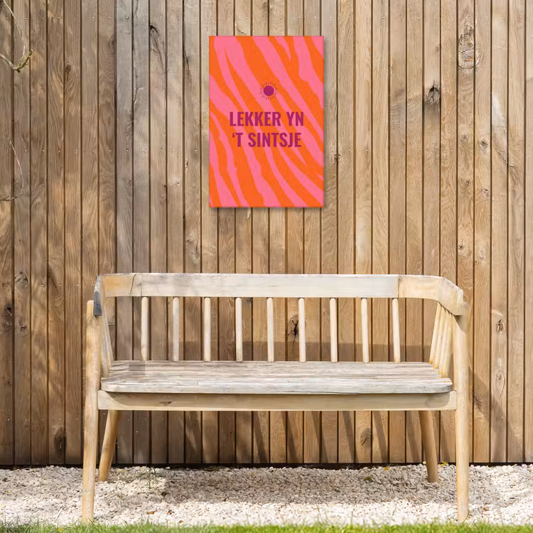 Quote - Zomer - Roze Tuinposter op houten frame 2 cm dik klein -sfeer4