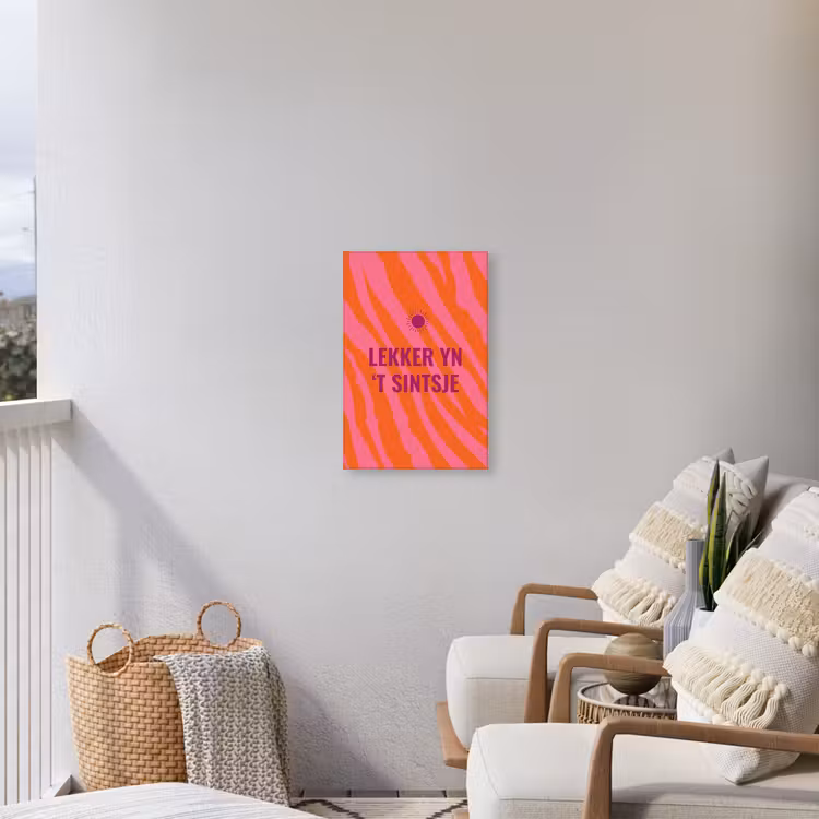 Quote - Zomer - Roze Tuinposter op houten frame 2 cm dik klein -sfeer1