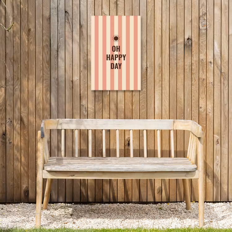 Quote - Zomer - Strepen Tuinposter op houten frame 2 cm dik klein -sfeer4