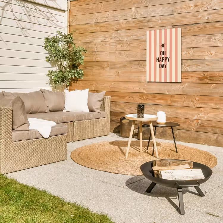 Quote - Zomer - Strepen Tuinposter op houten frame 2 cm dik klein -sfeer2