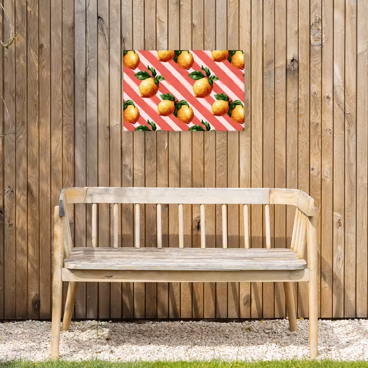 Citroen - Geïllustreerd - Oranje Tuinposter op houten frame 2 cm dik klein 845 -sfeer4