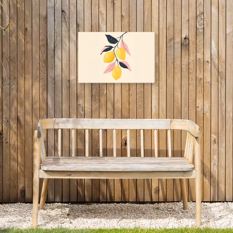 Citroenen - Felgeel - Tak - Bladeren Tuinposter op houten frame 2 cm dik klein -sfeer4
