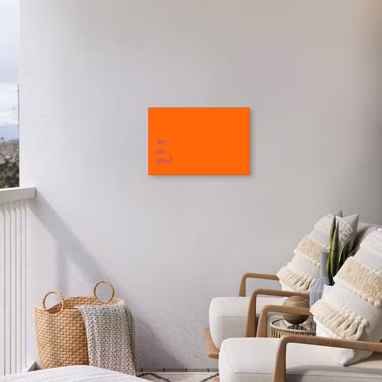 See te good - Paars - Oranje Tuinposter op houten frame 2 cm dik klein -sfeer1