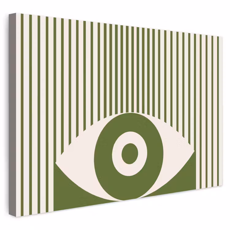Abstract - Oog - Strepen - Modern - Groen Tuinposter op houten frame 2 cm dik klein -3d