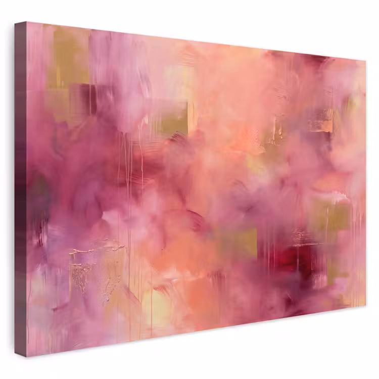 Abstract - Kleuren - Modern - Roze - Paars Tuinposter op houten frame 2 cm dik klein -3d