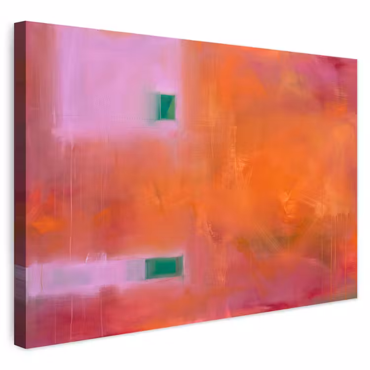 Abstract - Vlakken - Kunst - Modern - Oranje Tuinposter op houten frame 2 cm dik klein -3d
