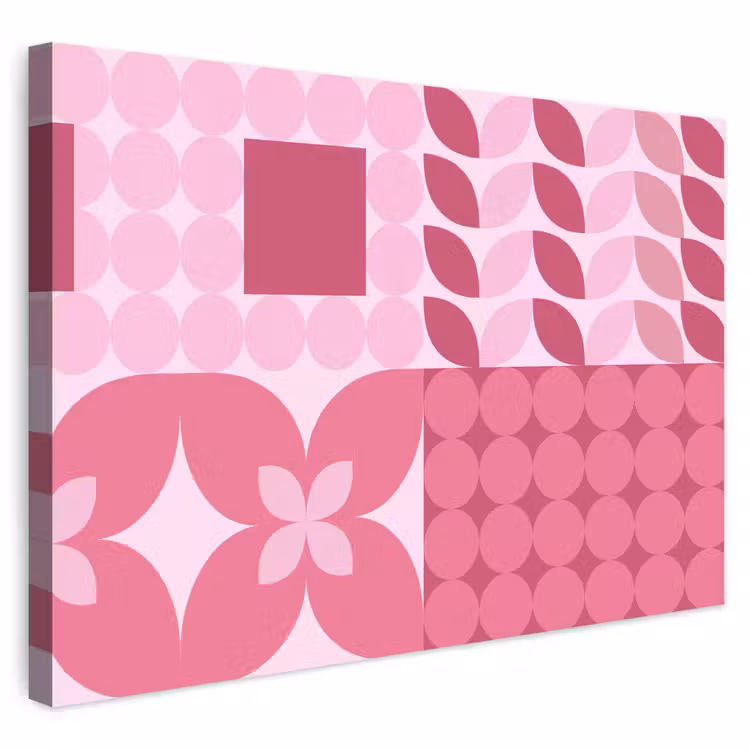 Abstract - Geometrisch - Patroon - Modern - Roze Tuinposter op houten frame 2 cm dik klein -3d