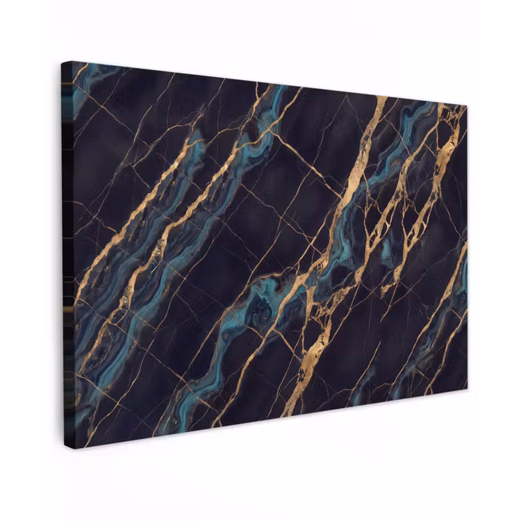 Abstract - Gouden lijnen - Kunst - Modern - Zwart Tuinposter op houten frame 2 cm dik klein -3d