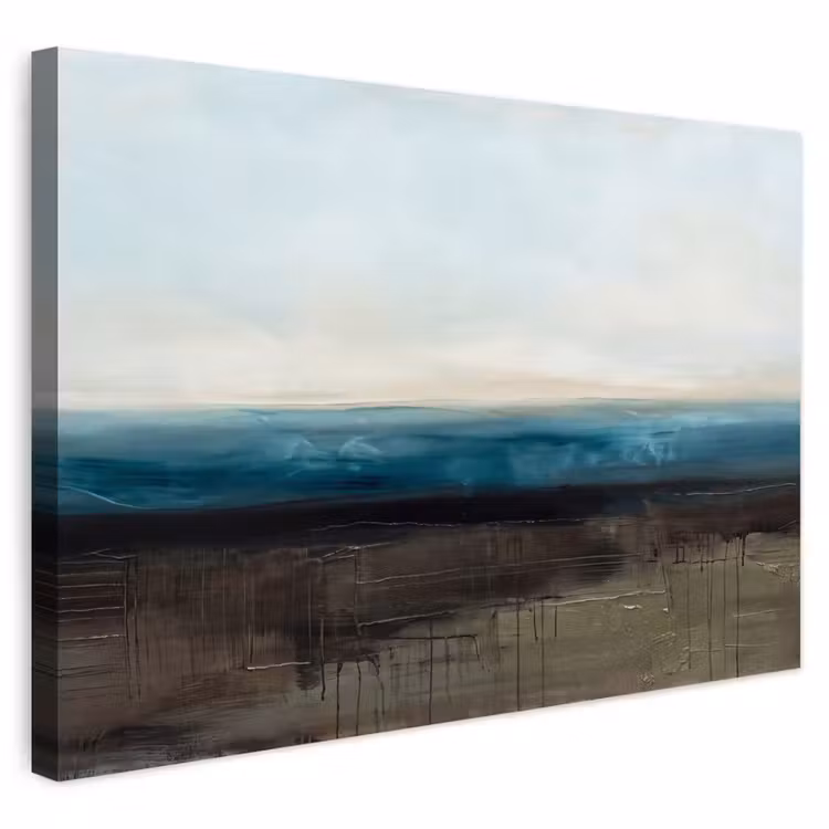 Abstract - Landschap - Horizon - Blauw - Modern Tuinposter op houten frame 2 cm dik klein -3d
