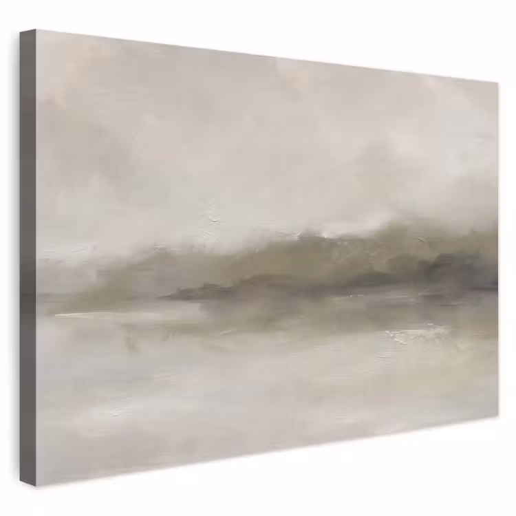 Abstract - Landschap - Nevel - Modern - Grijs Tuinposter op houten frame 2 cm dik klein -3d