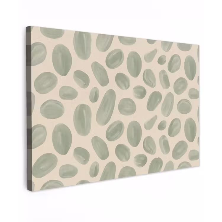 Abstract - Patroon - Organisch - Groen - Modern Tuinposter op houten frame 2 cm dik klein -3d