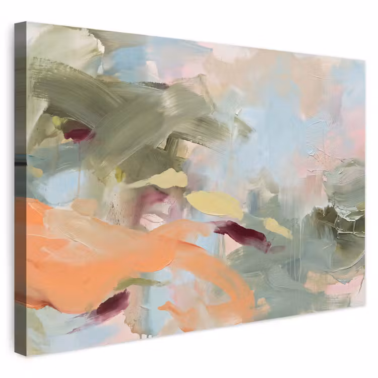 Abstract - Borstelstreken - Kunst - Modern - Pastel Tuinposter op houten frame 2 cm dik klein -3d