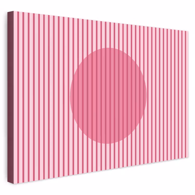 Abstract - Strepen - Ovaal - Roze - Modern Tuinposter op houten frame 2 cm dik klein -3d