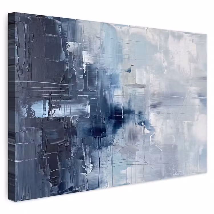 Abstract - Textuur - Kunst - Modern - Blauw Tuinposter op houten frame 2 cm dik klein -3d