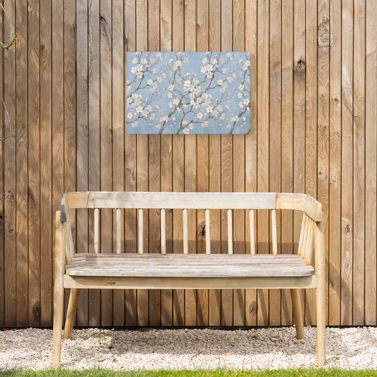 Takken - Kersenbloesem - Blauw Tuinposter op houten frame 2 cm dik klein -sfeer4
