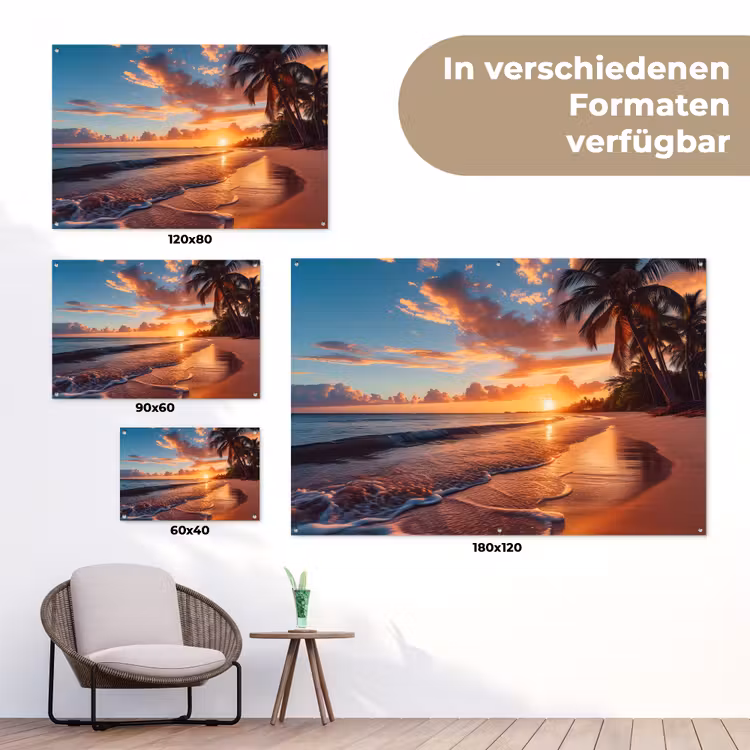 Avondgloren aan Zee tuinposter los doek klein -Xsfeer9_DE