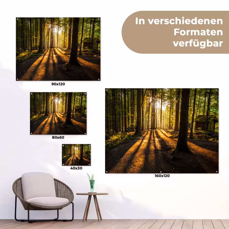 Avondlicht in het bos tuinposter los doek klein -Xsfeer9_DE