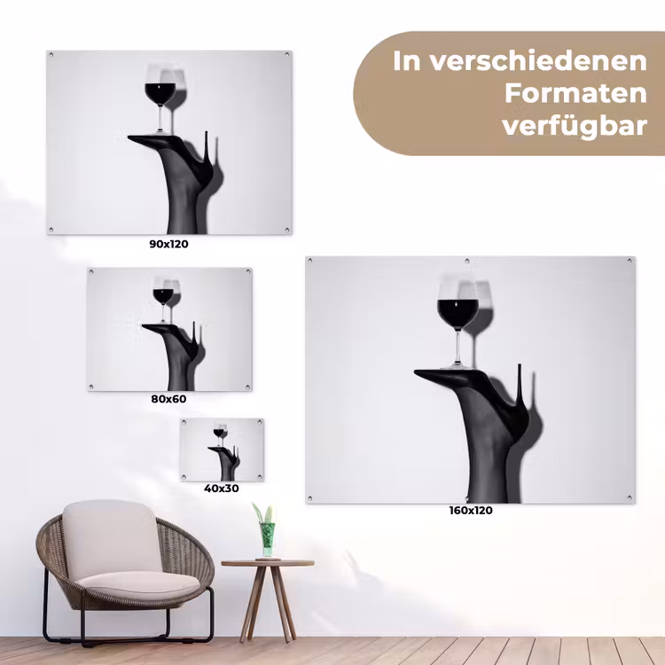 Hak - Wijn - Minimalistisch - Zwart tuinposter los doek klein -Xsfeer9_DE