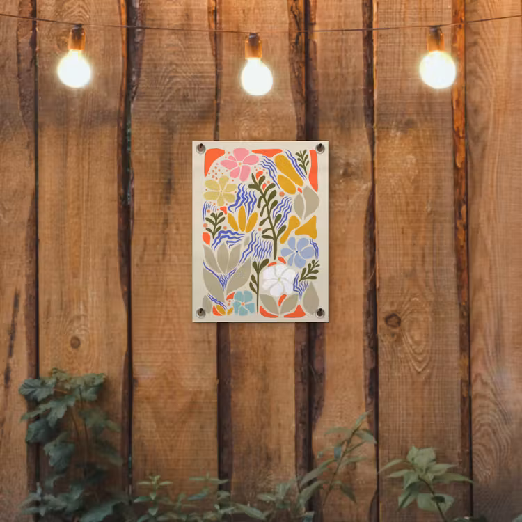Abstract - Bloemen - Bladeren tuinposter los doek klein -sfeer1