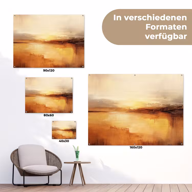 Abstract - Bruin - Modern - Herfst kleuren tuinposter los doek klein -Xsfeer9_DE