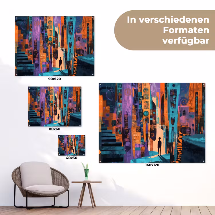 Abstract - Figuren - Kleurrijk tuinposter los doek klein -Xsfeer9_DE