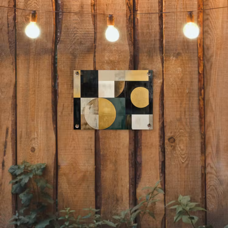 Abstract - Goud - Brons - Vormen - Geometrisch tuinposter los doek klein -sfeer1