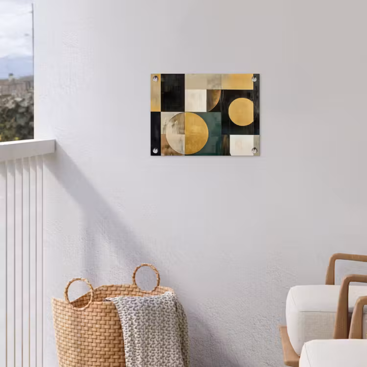 Abstract - Goud - Brons - Vormen - Geometrisch tuinposter los doek klein -sfeer8