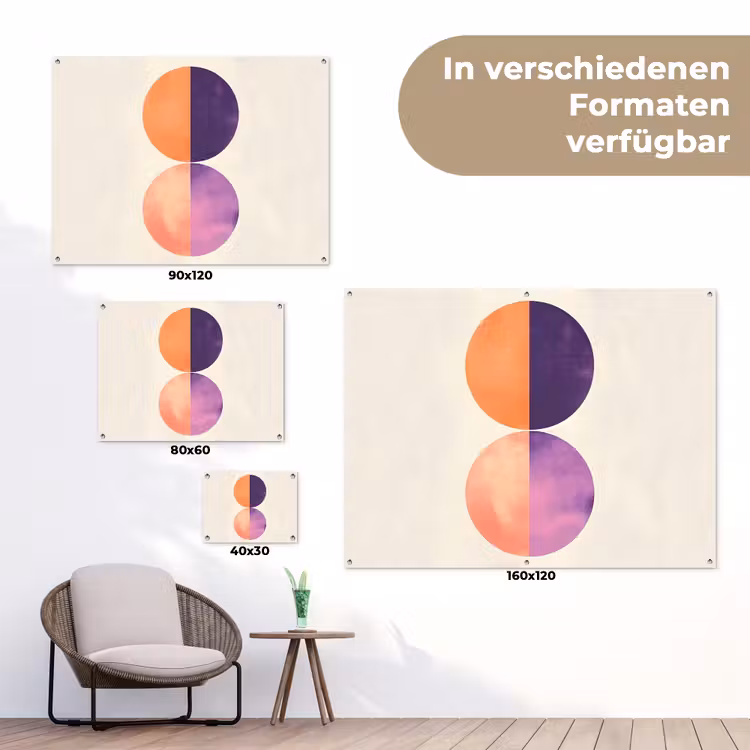 Abstract - Cirkels - Paars tuinposter los doek klein -Xsfeer9_DE