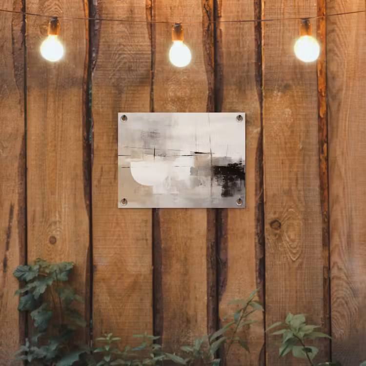 Abstract - Kunst - Grijs tuinposter los doek klein -sfeer1