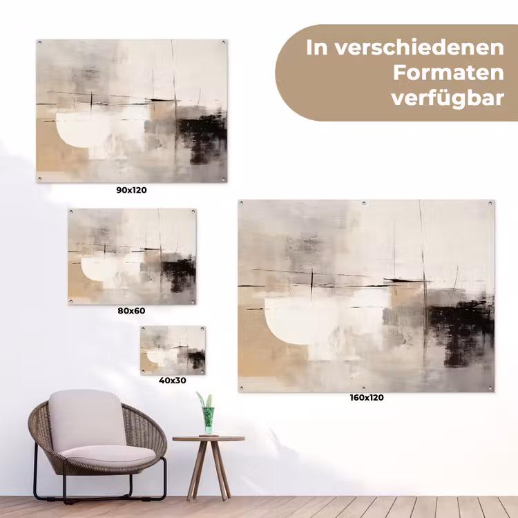 Abstract - Kunst - Grijs tuinposter los doek klein -Xsfeer9_DE