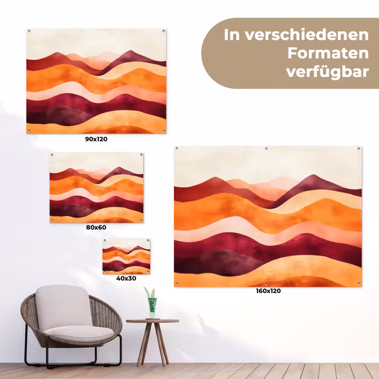 Abstract - Landschap - Golven tuinposter los doek klein -Xsfeer9_DE